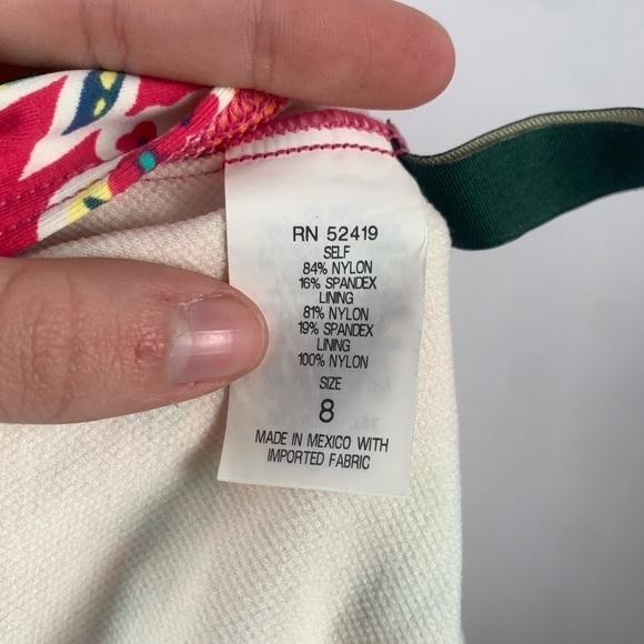 Lauren Ralph Lauren Floral V Neck One Piece‎ Swimsuit in Orange Pink Size 8 - Picture 4 of 4